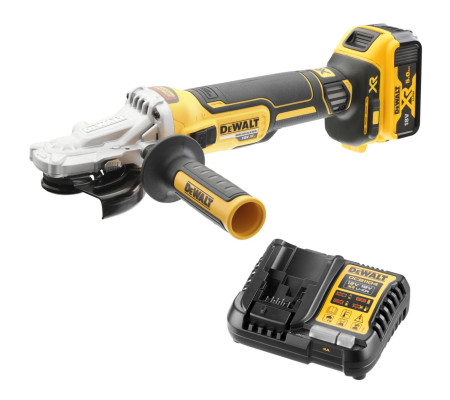 Аккумуляторная угловая шлифмашина DEWALT DCG405FP1, 18 В, 125 мм, 9000 об/мин, с АКБ 5 Ач и ЗУ (DCG405FP1N-XJ)