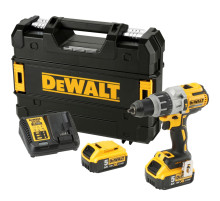 Ударная дрель-шуруповерт DEWALT DCD996P2, 18 В, 2250 об/мин, 38250 уд/мин, с 2 АКБ 5 Ач и ЗУ, в кейсе TSTAK (DCD996P2-QW)