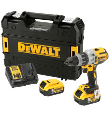 Ударная дрель-шуруповерт DEWALT DCD996P2, 18 В, 2250 об/мин, 38250 уд/мин, с 2 АКБ 5 Ач и ЗУ, в кейсе TSTAK (DCD996P2-QW)