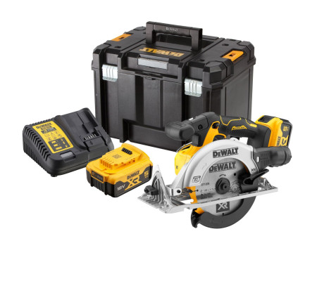 Аккумуляторная дисковая пила DEWALT DCS565P2, 18 В, 165 мм, 4950 об/мин, с 2 АКБ 5 Ач и ЗУ, в кейсе TSTAK