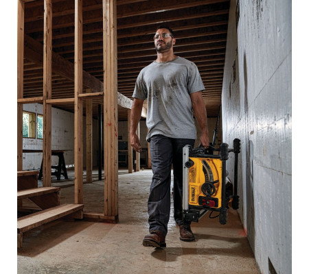 Дисковая настольная пила DEWALT DWE7485RS, 1850 Вт, 210 мм, 5800 об/мин, с подставкой на колесах (DWE7485RS-QS)