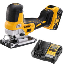 Аккумуляторный лобзик DEWALT DCS335P1, 18 В, 3200 ход/мин, 26 мм, с АКБ 5 Ач и ЗУ (DCS335P1N-XJ)