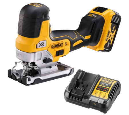 Аккумуляторный лобзик DEWALT DCS335P1, 18 В, 3200 ход/мин, 26 мм, с АКБ 5 Ач и ЗУ (DCS335P1N-XJ)