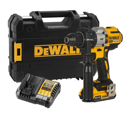 Ударная дрель-шуруповерт DEWALT DCD996D1T, 18 В, 2250 об/мин, 38250 уд/мин, с АКБ 2 Ач и ЗУ, в кейсе TSTAK (DCD996D1NT-XJ)