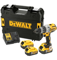 Дрель-шуруповерт DEWALT DCD996P3, 18 В, 2250 об/мин, 38250 уд/мин, с 3 АКБ 5 Ач и ЗУ, в кейсе TSTAK (DCD996P3-QW)