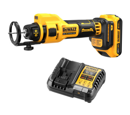 Аккумуляторный фрезер для гипсокартона DEWALT DCE555D1, 18 В, 26000 об/мин, с АКБ 2 Ач и ЗУ (DCE555D1N-XJ)