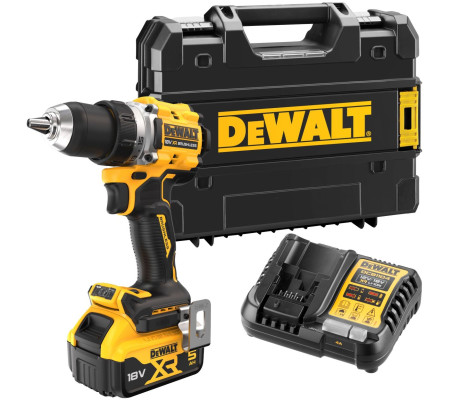 Аккумуляторная дрель-шуруповерт DEWALT DCD800P1T, 18 В, 2000 об/мин, с АКБ 5 Ач и ЗУ, в кейсе TSTAK (DCD800P1NT-XJ)