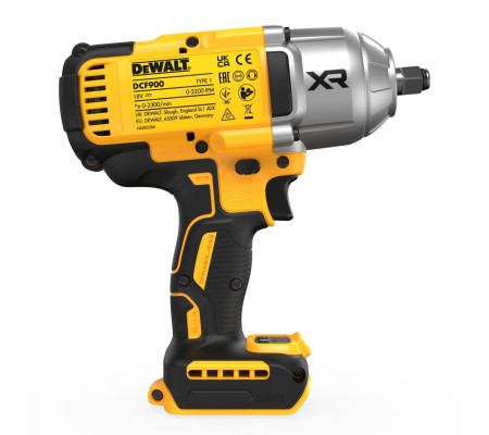 Аккумуляторный гайковерт DEWALT DCF900NT, 18 В, 1898 Нм, 2200 уд/мин, без АКБ и ЗУ, в кейсе TSTAK (DCF900NT-XJ)