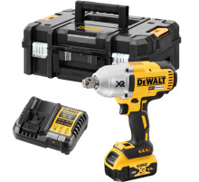 Аккумуляторный гайковерт DEWALT DCF897P1T, 18 В, 950 Нм, 2400 уд/мин, с АКБ 5 Ач и ЗУ, в кейсе TSTAK (DCF897P1NT-XJ)