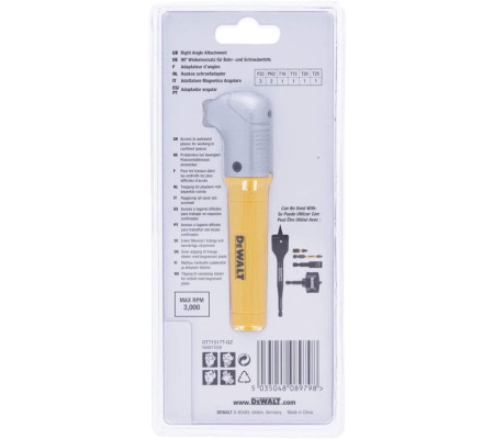 Угловая ударная насадка DEWALT DT71517T, с набором бит, 9 шт.