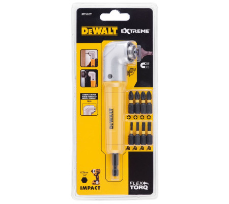 Угловая ударная насадка DEWALT DT71517T, с набором бит, 9 шт.