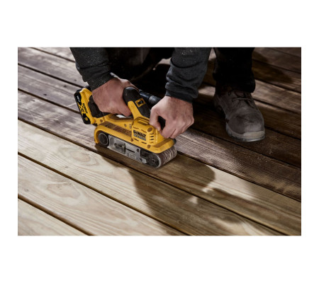 Аккумуляторная ленточная шлифмашина DEWALT DCW220P1, 18 В, 320 м/мин, с АКБ 5 Ач и ЗУ