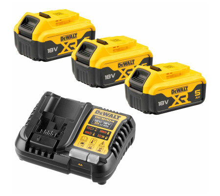 Набор DEWALT DCB1104P3: 3 АКБ DCB184, Li-Ion, 18 В, 5 Ач и зарядное устройство DCB1104, 12/18 В, 4 A (DCB1104P3-QW)
