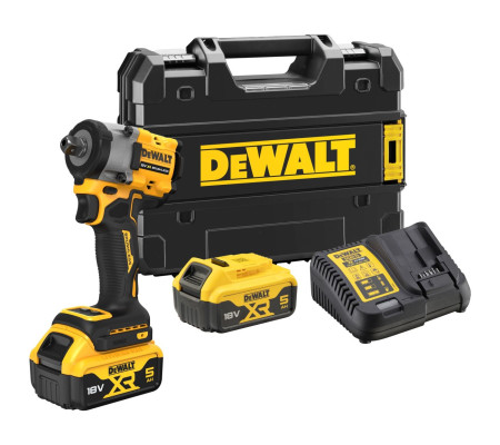 Аккумуляторный гайковерт DEWALT DCF922P2T, 18 В, 610 Нм, 3550 уд/мин, с 2 АКБ 5 Ач и ЗУ, в кейсе TSTAK (DCF922P2T-QW)