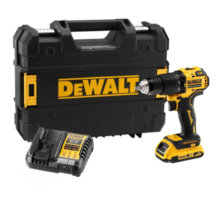 Ударная дрель-шуруповерт DEWALT DCD709D1T, 18 В, 1650 об/мин, 28050 уд/мин, с АКБ 2 Ач и ЗУ, в кейсе TSTAK (DCD709D1NT-QW)