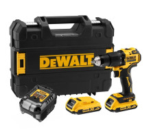 Ударная дрель-шуруповерт DEWALT DCD709D2T, 18 В, 1650 об/мин, 28050 уд/мин, с 2 АКБ 2 Ач и ЗУ, в кейсе TSTAK (DCD709D2T-QW)