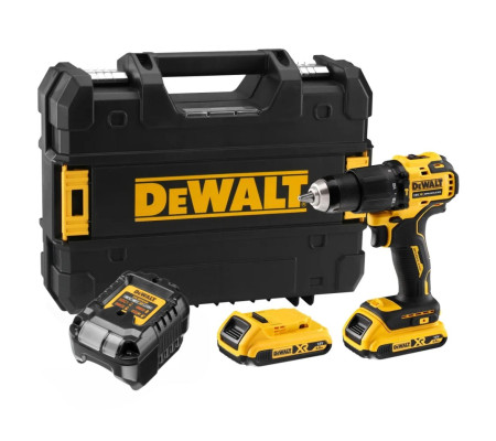 Ударная дрель-шуруповерт DEWALT DCD709D2T, 18 В, 1650 об/мин, 28050 уд/мин, с 2 АКБ 2 Ач и ЗУ, в кейсе TSTAK (DCD709D2T-QW)
