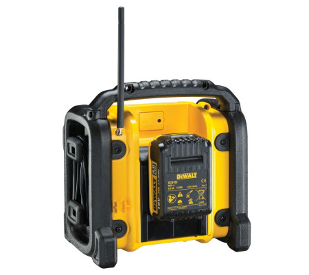 Аккумуляторный радиоприемник DEWALT, 12/18 В, с возможностью работы от сети, без АКБ и ЗУ, DCR020