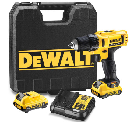 Аккумуляторная дрель-шуруповерт DEWALT DCD710D2, 12 В, 1500 об/мин, с АКБ 2 Ач и ЗУ, в кейсе (DCD710D2-QW)