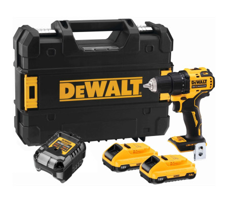 Аккумуляторная дрель-шуруповерт DEWALT DCD708L2T, 18 В, 1650 об/мин, с 2 АКБ 3 Ач и ЗУ, в кейсе TSTAK (DCD708L2T-QW)