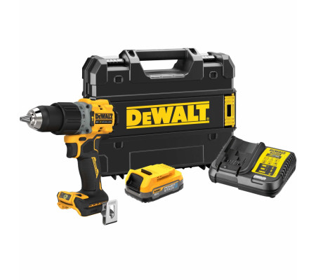 Ударная дрель-шуруповерт DEWALT DCD805E1T, 18 В, 2000 об/мин, 34000 уд/мин, с АКБ 1.7 Ач и ЗУ, в кейсе TSTAK (DCD805E1T-QW)