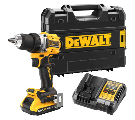 Аккумуляторная дрель-шуруповерт DEWALT DCD800D1T, 18 В, 2000 об/мин, с АКБ 2 Ач и ЗУ, в кейсе TSTAK (DCD800D1NT-XJ)