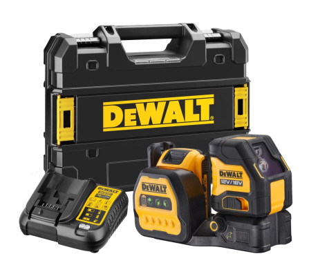 Аккумуляторный лазерный построитель плоскостей DEWALT DCE088D1G18, 12/18 В, зеленый луч, 30 м, с АКБ 2 Ач и ЗУ, в кейсе TSTAK