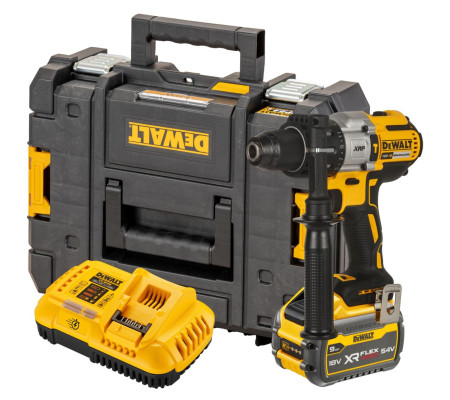 Ударная дрель-шуруповерт DEWALT DCD996X1, 18 В, 2250 об/мин, 38250 уд/мин, с АКБ 9 Ач и ЗУ, в кейсе TSTAK (DCD996X1-QW)