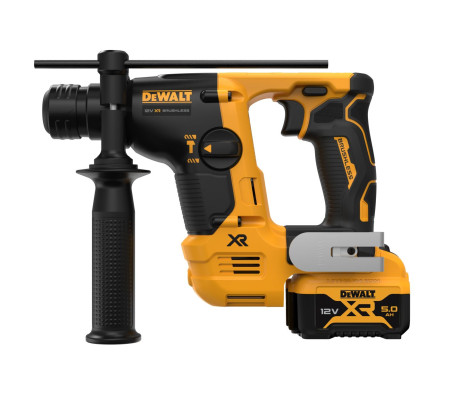 Аккумуляторный перфоратор DEWALT DCH072, 12 В, 1.2 Дж, 4280 уд/мин, с 2 АКБ 5 Ач и ЗУ, в кейсе TSTAK (DCH072P2-QW)