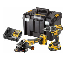 Аккумуляторный набор DEWALT DCK2080P2T, 18 В: дрель-шуруповерт DCD796 + УШМ DCG405, с 2 АКБ 5 Ач и ЗУ, в кейсе TSTAK