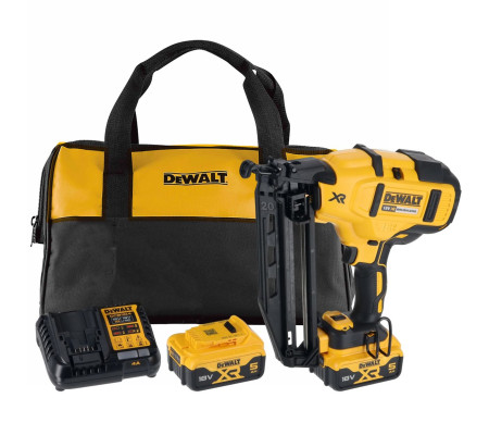 Аккумуляторный шпилькозабивной пистолет DEWALT DCN660P2, 18 В, 48 Дж, c 2 АКБ 5 Ач, ЗУ, в сумке