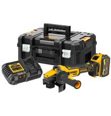 Аккумуляторная угловая шлифмашина DEWALT DCG409T1, 18/54 В, 125 мм, 9000 об/мин, с АКБ 6 Ач и ЗУ, в кейсе TSTAK (DCG409T1-QW)