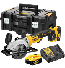 Аккумуляторная дисковая пила DEWALT DCS571P2T, 18 В, 115 мм, 4500 об/мин, с 2 АКБ 5 Ач и ЗУ, в кейсе TSTAK (DCS571P2T-QW)