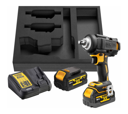 Аккумуляторный гайковерт DEWALT DCF891P2G, 18 В, 1084 Нм, 3250 уд/мин, с 2 АКБ 5 Ач и ЗУ, в чехле (DCF891P2G-QW)