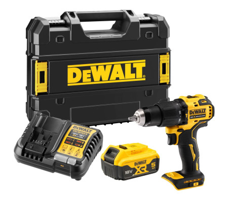 Ударная дрель-шуруповерт DEWALT DCD709P1T, 18 В, 1650 об/мин, 28050 уд/мин, с АКБ 5 Ач и ЗУ, в кейсе TSTAK (DCD709P1NT-XJ)