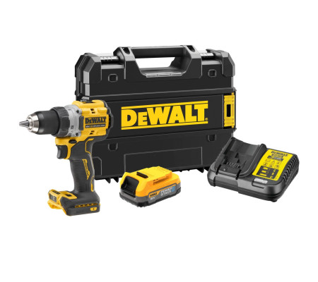 Аккумуляторная дрель-шуруповерт DEWALT DCD800E1T, 18 В, 2000 об/мин, с АКБ 1.7 Ач и ЗУ, в кейсе TSTAK (DCD800E1T-QW)