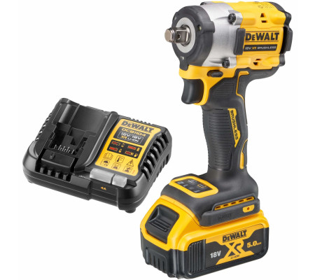 Аккумуляторный гайковерт DEWALT DCF921P1, 18 В, 610 Нм, 3550 уд/мин, с АКБ 5 Ач и ЗУ (DCF921P1N-XJ)