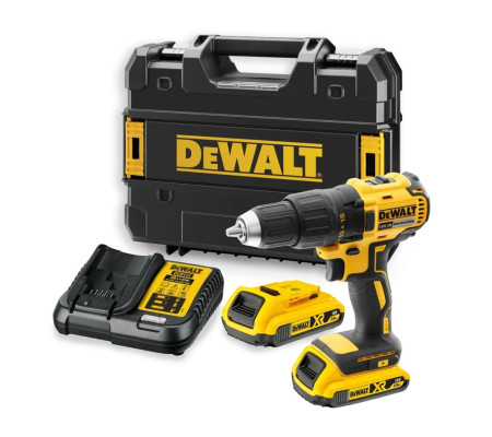 Аккумуляторная дрель-шуруповерт DEWALT DCD777D2T, 18 В, 1750 об/мин, с 2 АКБ 2 Ач и ЗУ, в кейсе TSTAK (DCD777D2T-QW)