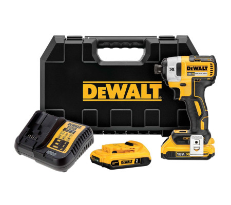 Аккумуляторный шуруповерт DEWALT DCF887D2, 18 В, 205 Нм, 3250 уд/мин, с 2 АКБ 2 Ач и ЗУ, в кейсе (DCF887D2-QW)