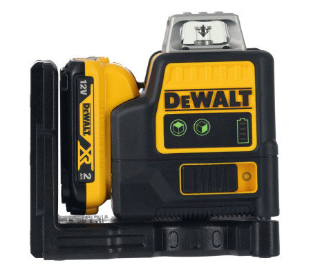 Аккумуляторный лазерный нивелир DEWALT DCE0811D1G, 12 В, зеленый луч, 35 м, с АКБ 2 Ач и ЗУ, в кейсе TSTAK (DCE0811D1G-QW)
