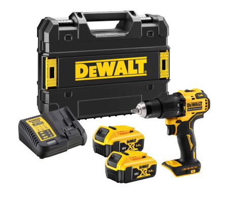Ударная дрель-шуруповерт DEWALT DCD709P2T, 18 В, 1650 об/мин, 28050 уд/мин, с 2 АКБ 5 Ач и ЗУ, в кейсе TSTAK (DCD709P2T-QW)