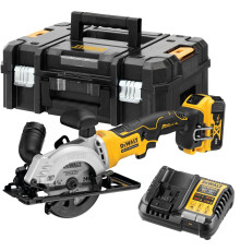 Аккумуляторная дисковая пила DEWALT DCS571P1T, 18 В, 115 мм, 4500 об/мин, с АКБ 5 Ач и ЗУ, в кейсе TSTAK (DCS571P1NT-XJ)