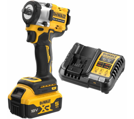 Аккумуляторный гайковерт DEWALT DCF923P1, 18 В, 610 Нм, 3550 уд/мин, с АКБ 5 Ач и ЗУ (DCF923P1N-XJ)