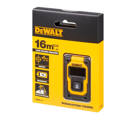 Аккумуляторный лазерный дальномер DEWALT DW055PL, 3.6 В, 16 м, со встроенной АКБ (DW055PL-XJ)