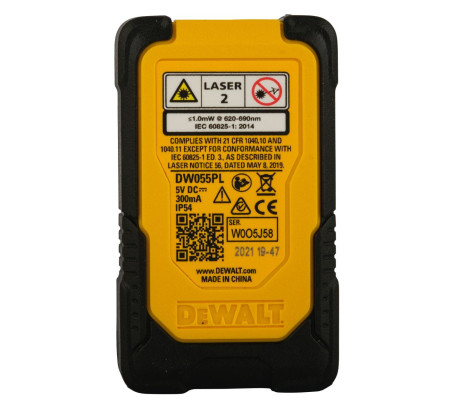 Аккумуляторный лазерный дальномер DEWALT DW055PL, 3.6 В, 16 м, со встроенной АКБ (DW055PL-XJ)