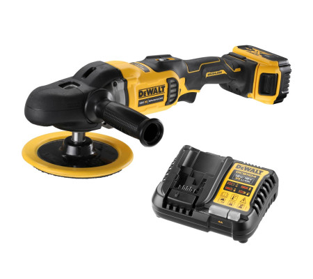 Аккумуляторная полировальная машина DEWALT DCM849P1, 18 В2200 об/мин, с АКБ 5 Ач и ЗУ (DCM849P1N-XJ)