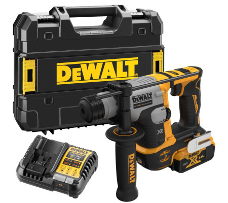 Аккумуляторный перфоратор DEWALT DCH172P1T, 18 В, 1.4 Дж, 4980 уд/мин, с АКБ 5 Ач и ЗУ, в кейсе TSTAK (DCH172P1NT-XJ)