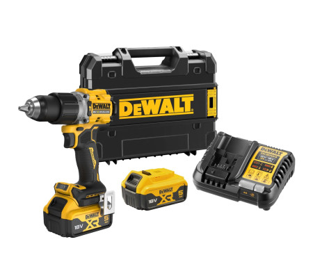 Ударная дрель-шуруповерт DEWALT DCD805P2T, 18 В, 2000 об/мин, 34000 уд/мин, с 2 АКБ 5 Ач и ЗУ, в кейсе TSTAK (DCD805P2T-QW)