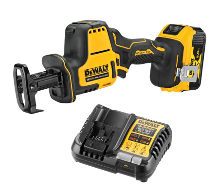 Аккумуляторная сабельная пила DEWALT DCS369P1, 18 В, 2800 ход/мин, 16 мм, с АКБ 5 Ач и ЗУ (DCS369P1N-XJ)