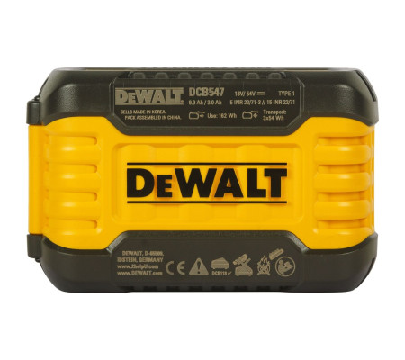 Аккумулятор DEWALT FLEXVOLT DCB547, Li-Ion, 18/54 В, 9/3 Ач (DCB547-XJ)